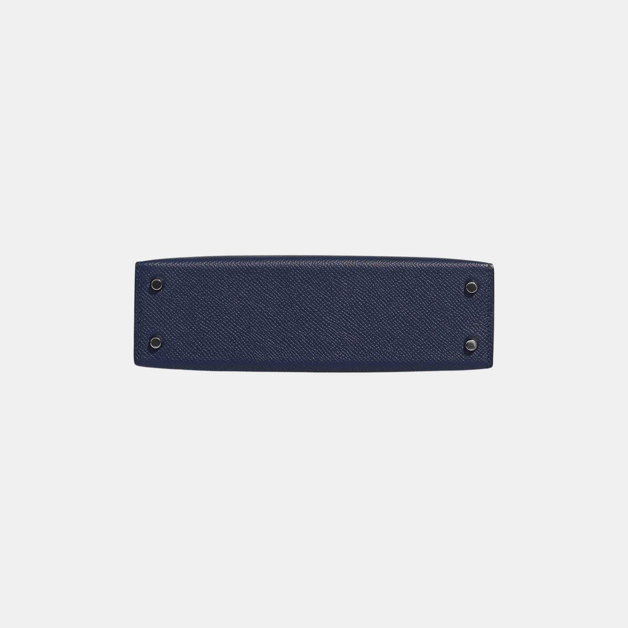 Kelly Mini 20 Epsom Bleu Navy PHW - Image 3
