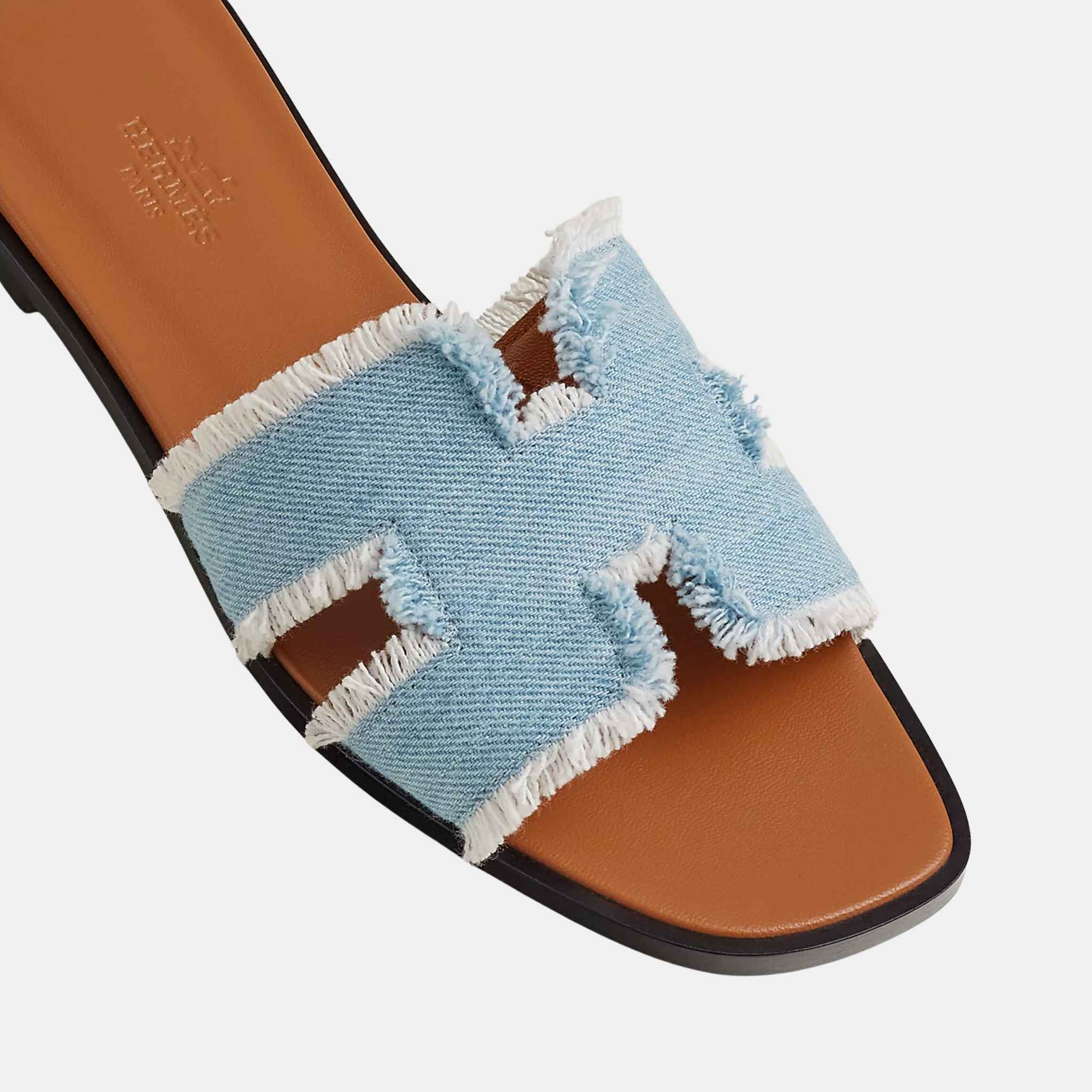 Oran Sandal Fringed Denim - Image 3